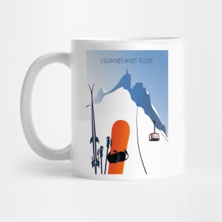 Chamonix Aiguille du Midi snowboard ski leewarddesign Mug